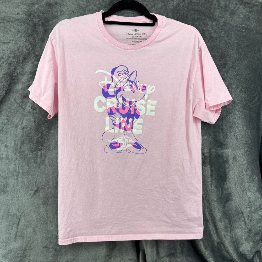 Women's Disney Cruise Line Captain Minnie Mouse T-Shirt Pink Purple Medium